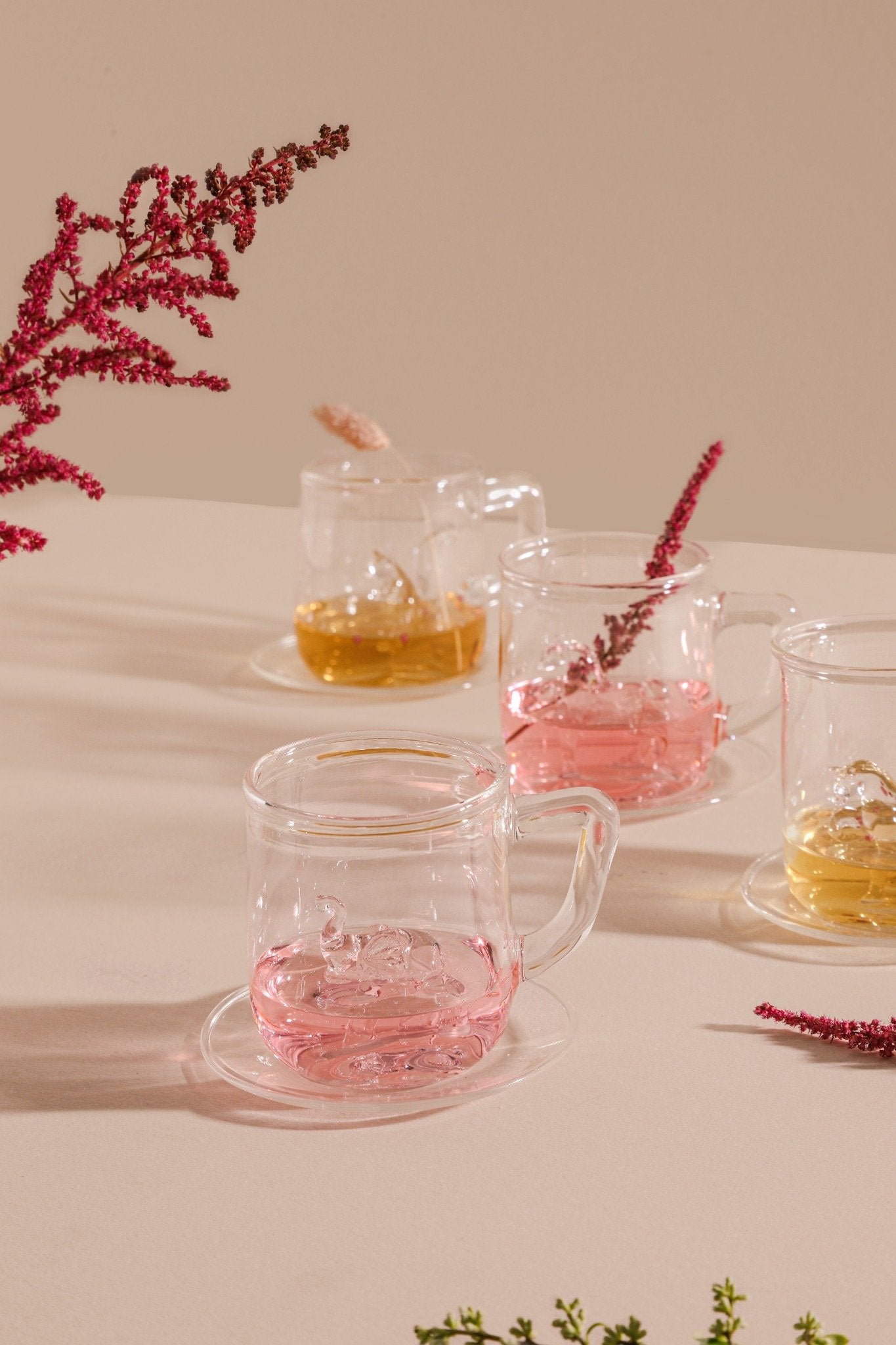 Taza vidrio animales