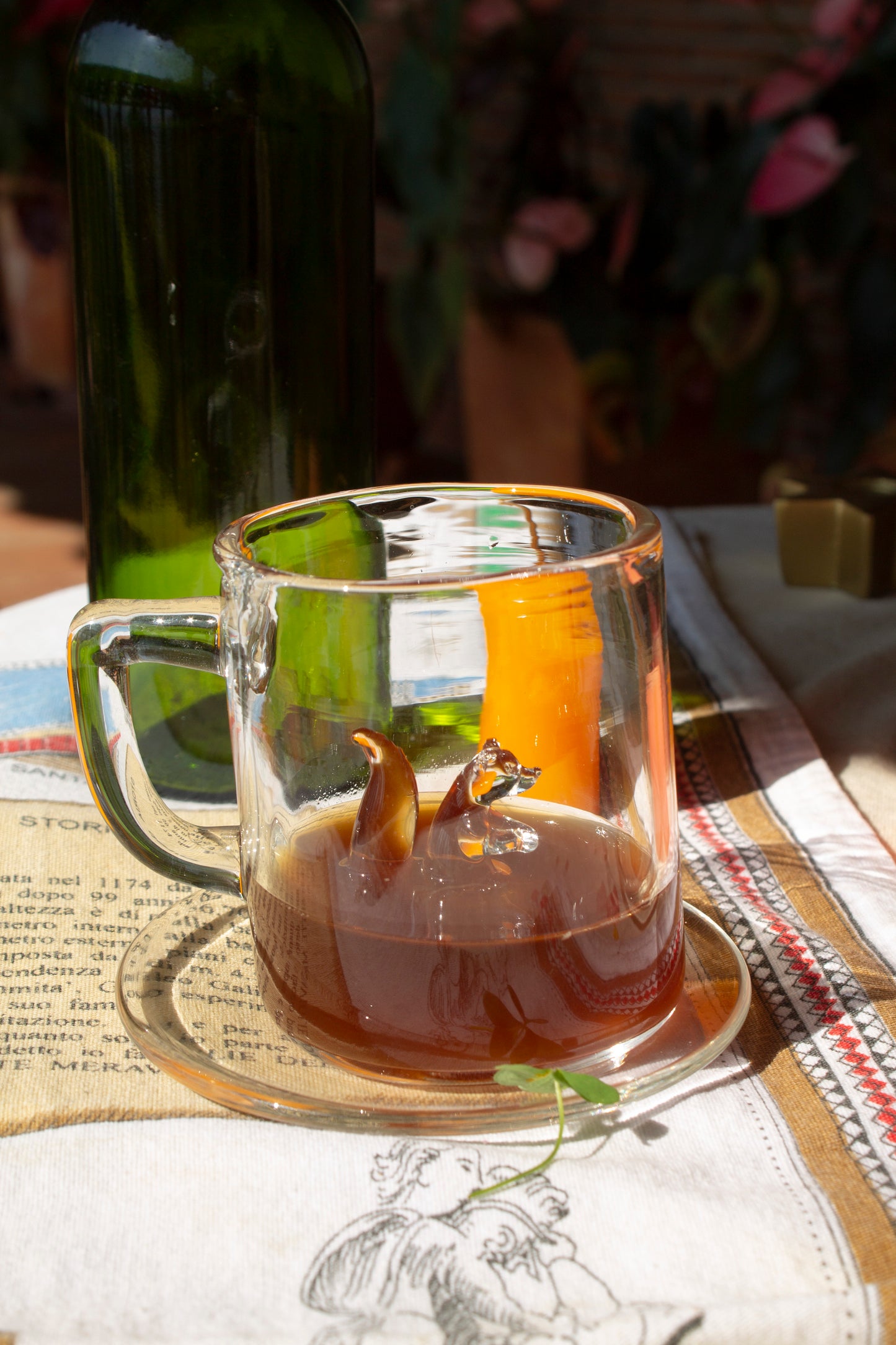 Taza vidrio animales