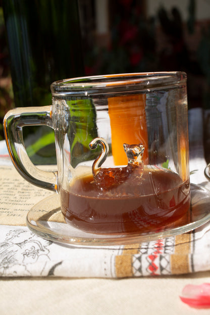 Taza vidrio animales